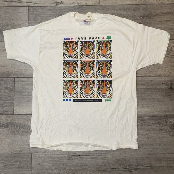 Vintage Natural Wonder T Shirt Men’s XXL 1990's Tiger Single Stitch Animal Zoo